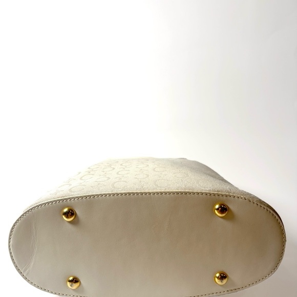 Celine Vintage Cream Macadam Tote with Circular Handle - Picture 2 of 10